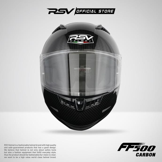 Helm RSV FF500 Carbon Glossy Single Visor - Full Face