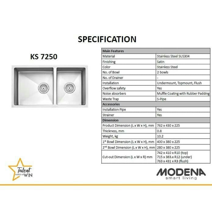 KITCHEN SINK MODENA KS 7250