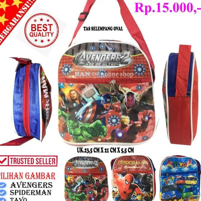 TAS SLEMPANG ANAK COWOK KARAKTER AVANGERS UNTUK LES DAN NGAJI