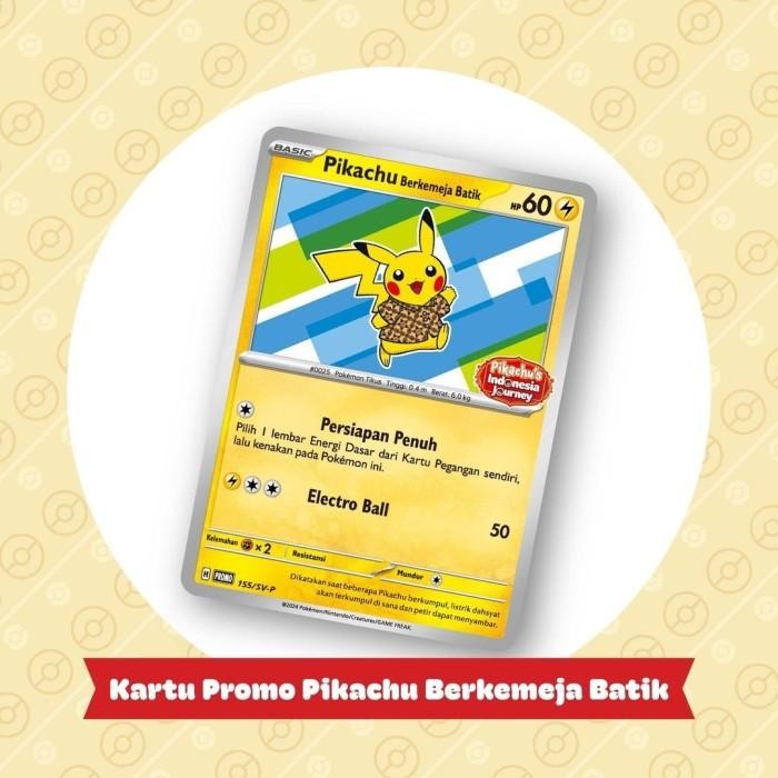 New 100% Originalll Pokemon Merchandise Pikachu Indonesia Journey Plush Pikachu Batik Kemeja Tcg Lan