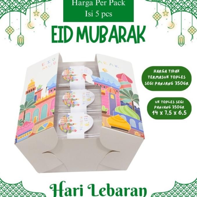 Kotak Hampers Toples Segi Panjang Isi 3 Toples, Box Kue Kering Lebaran