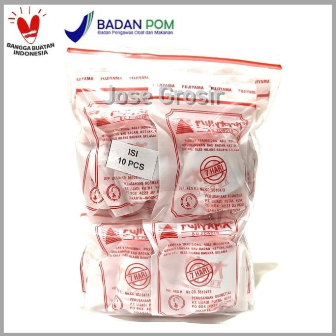 

BARU (1 PAK ISI 10) FUJIYAMA POWDER BEDAK PENGHILANG BAU BADAN KETIAK ORIGINAL