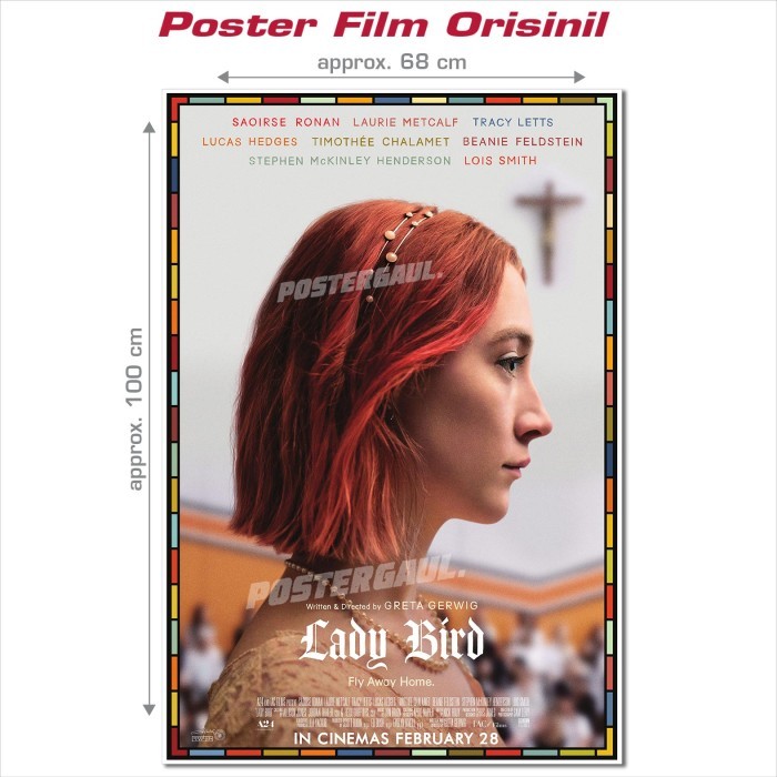 POSTER FILM LADY BIRD - ORIGINAL INDONESIAN ONE SH. STYLE A, 68X100 CM