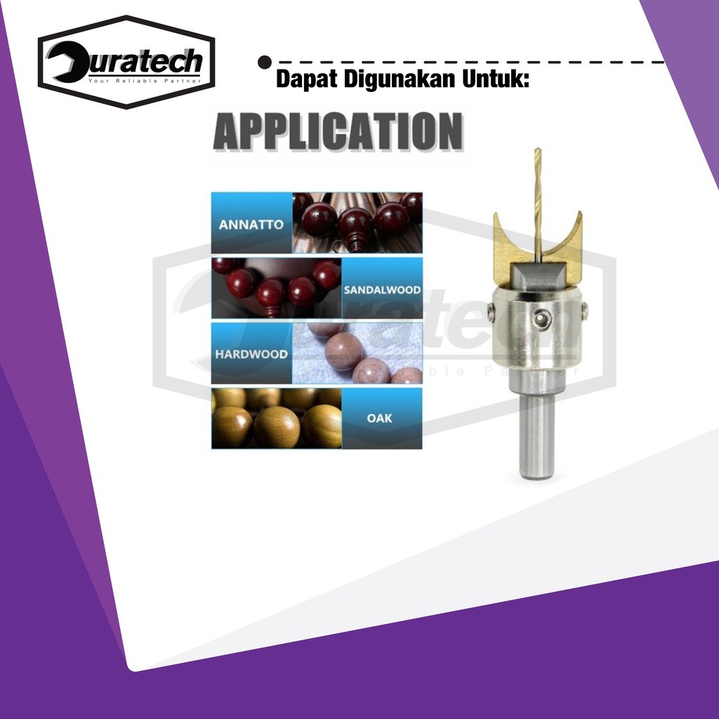 Ikura Tools Mata Bor Bola Bulat Pembuat Tasbih Set 16Pcs Rosary Beads Ukuran 14mm, 15mm, 16mm, 18mm,