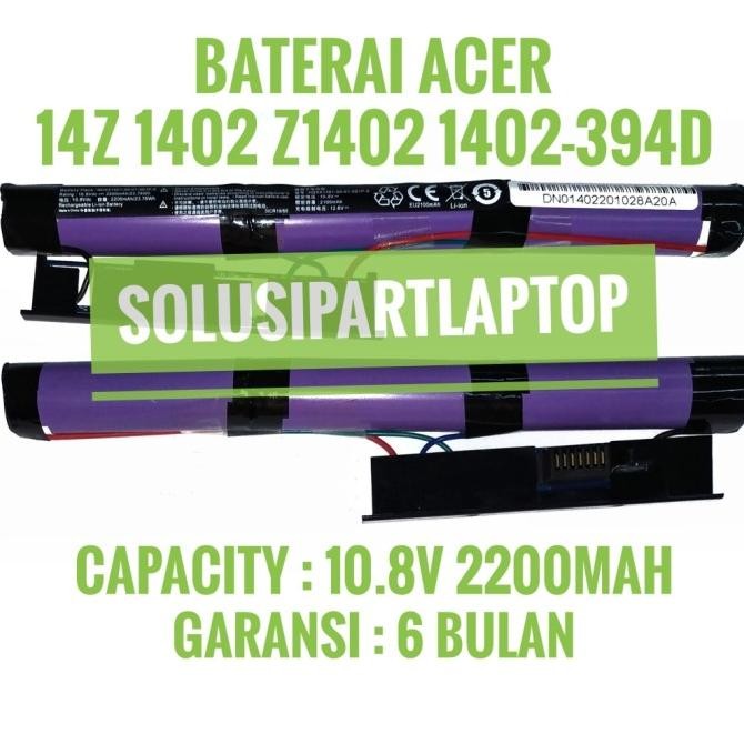 BATERAI ACER ONE 14 14Z 1402 Z1402 1402-394D 18650-00-01-3S1P-0 Terlaris