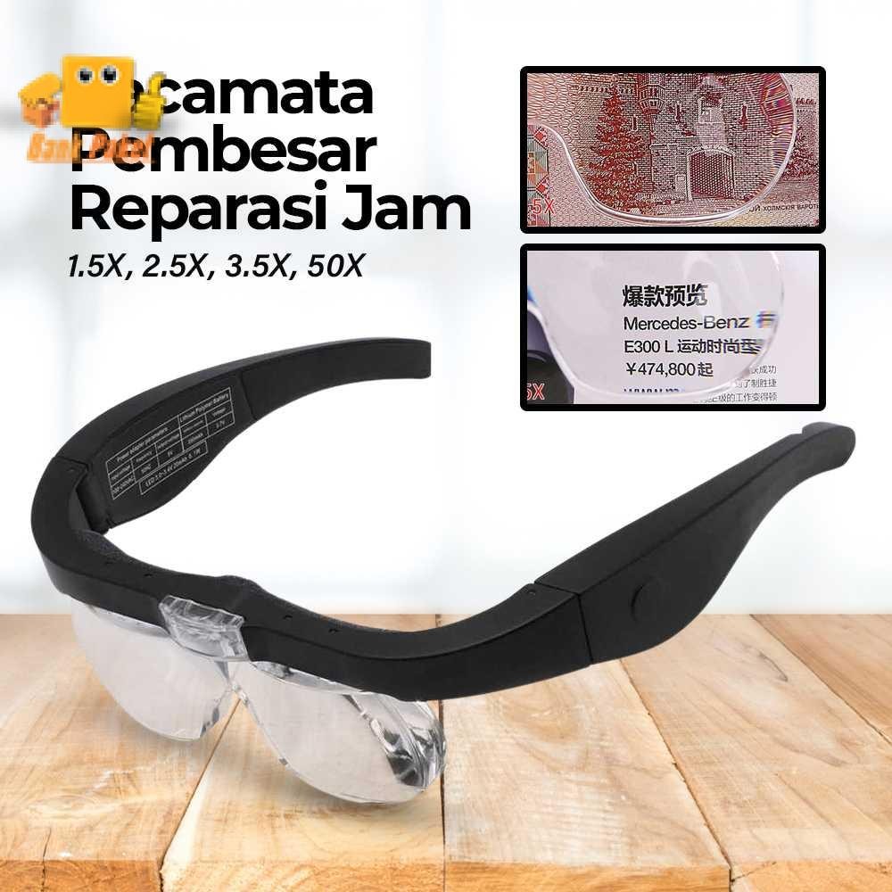 ZEAST Kaca Pembesar Kacamata Reparasi Lup with 2 LED 4 Magnifier Lens - 11537DC