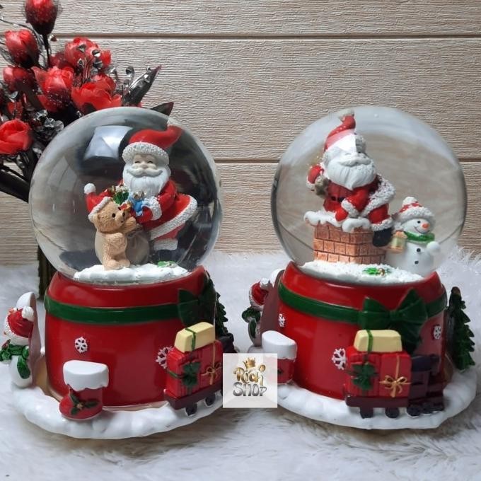 Snowball Lampu Natal Kotak Musik Bola Salju Christmas