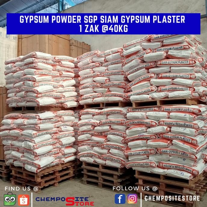 

BARU BUBUK CASTING GIPSUM - GYPSUM POWDER SGP SIAM GYPSUM PLASTER 40KG