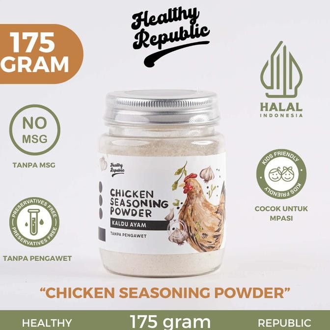 

BARU HEALTHY REPUBLIC CHICKEN SEASONING POWDER 175 GRAM DAN 100 GRAM | SERBA GUNA NO MSG