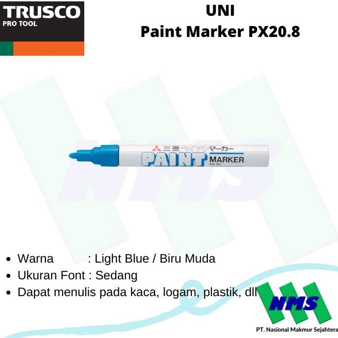 

Spidol Permanent Paint Marker Biru Muda UNI PX20.8 TRUSCO 441-8841 Termurah