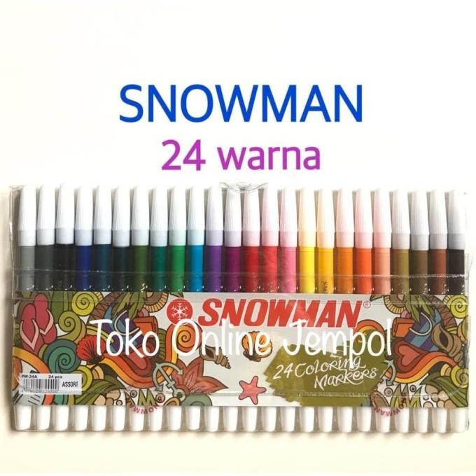 

Spidol Snowman 24 Warna Permanent Marker PW-24A ATK0844SN Termurah