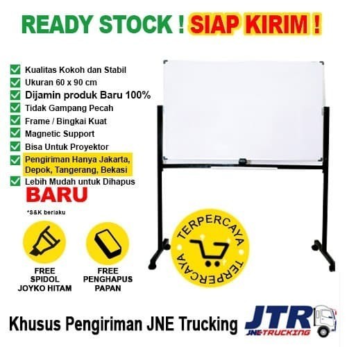 

TERLARIS! Whiteboard / Papan Tulis Magnetic SAKANA 60x90 cm ( Single Face Kaki )