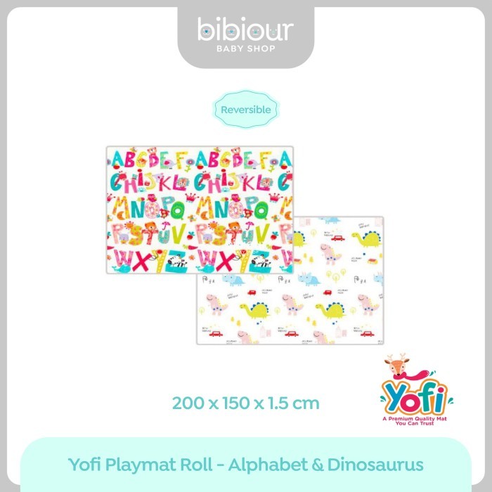 TERBARU Playmat Yofi Mat Roll - TK201 Alphabet + Dinosaurus