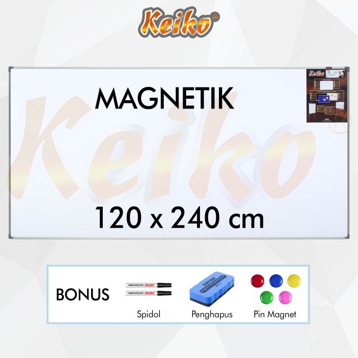 

Papan Tulis Whiteboard Gantung Magnet Single Face Keiko 120 x 240 cm