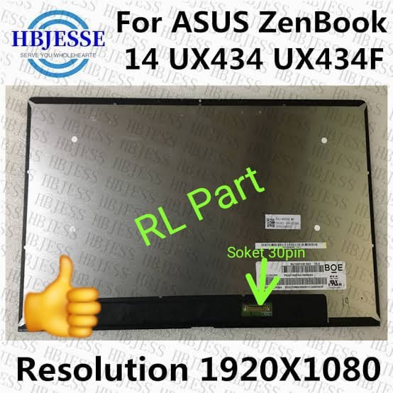 LED LCD ASUS ZENBOOK UX434 UX434F UX434AF UX434FL UX434FLC NON TOUCH