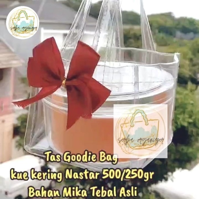 BERAGAM GOODIE BAG TOPLES BULAT KUE KERING 500 GRAM, TAS MIKA TRANSPARANT KLF69