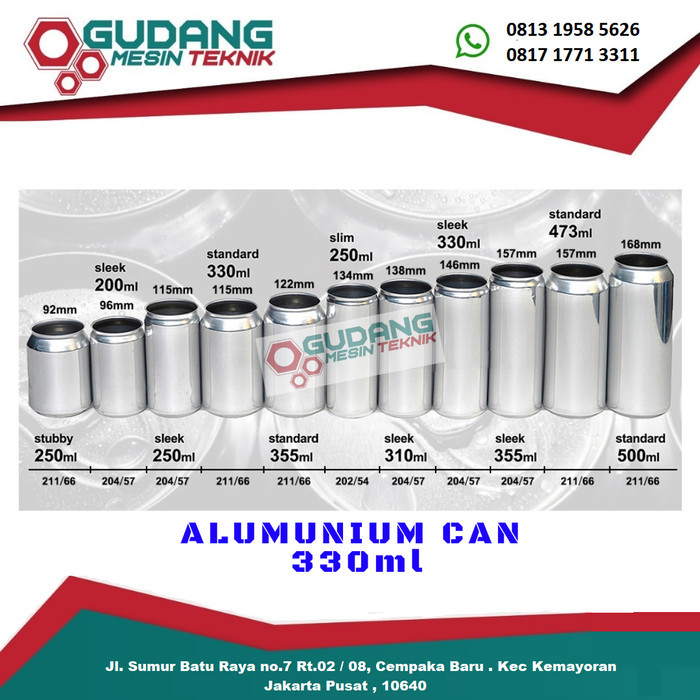 Botol Pet Can / Kaleng Ukuran 330ml Alumunium Transaparan - alumunium