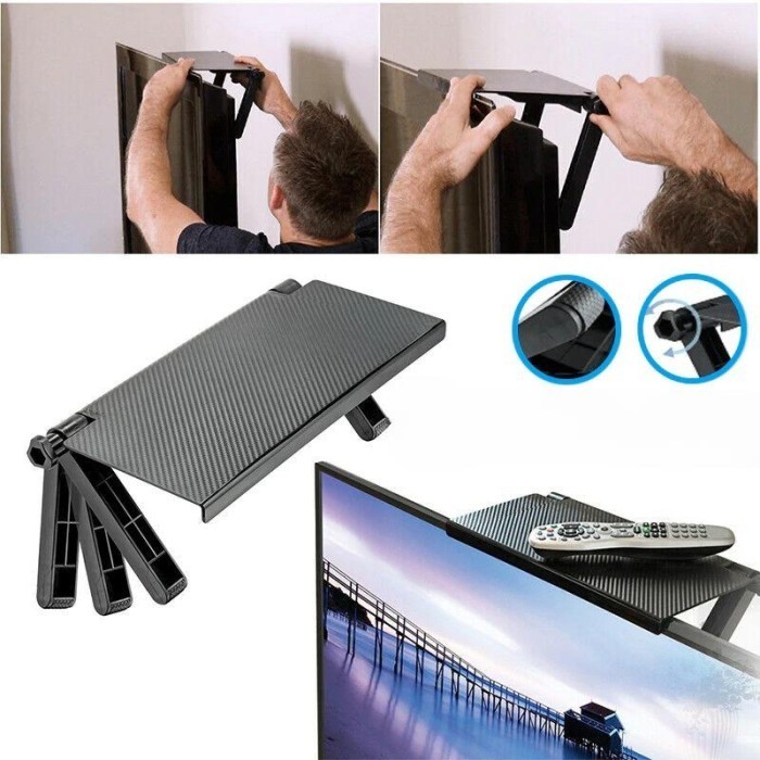 TERLARIS Rak TV Remote Modem Rak Gantung Serbaguna Meja Atas Monitor Komputer