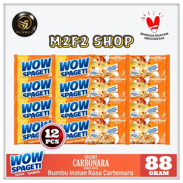 

TERLARIS! Wow Spageti Instant Pasta Spaghetti Creamy Carbonara - 88 gr (Harga 12 Pcs)