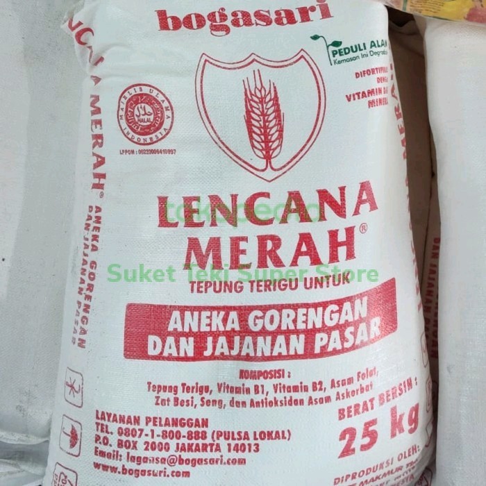 

Tepung Terigu Lencana Merah Bogasari 25kg Grosir