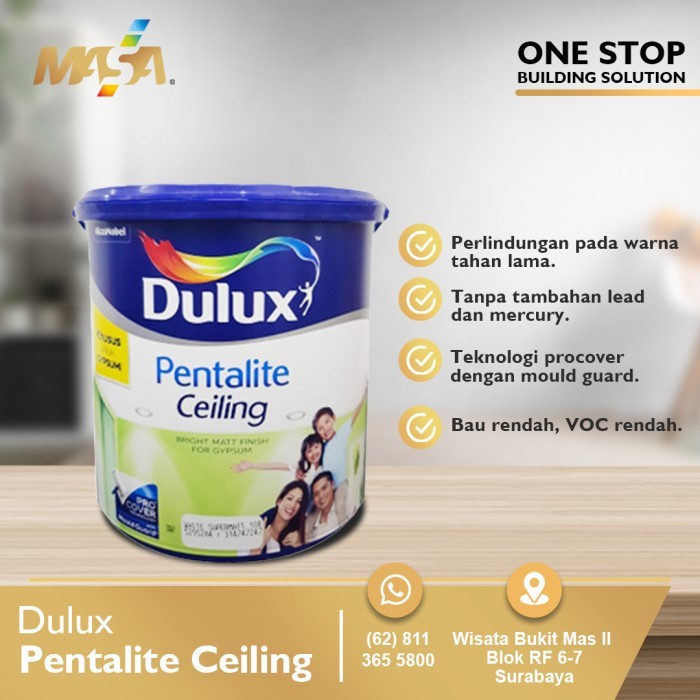 Cat Plafon Murah Ceiling Gypsum Dulux Pentalite 25 Kg Berkualitas