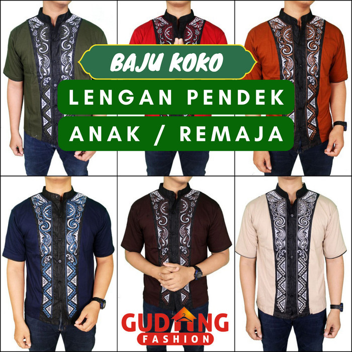Potongan Harga Baju Koko Bordir Anak Remaja Kualitas Premium Lengan Pendek Panjang Xdh32