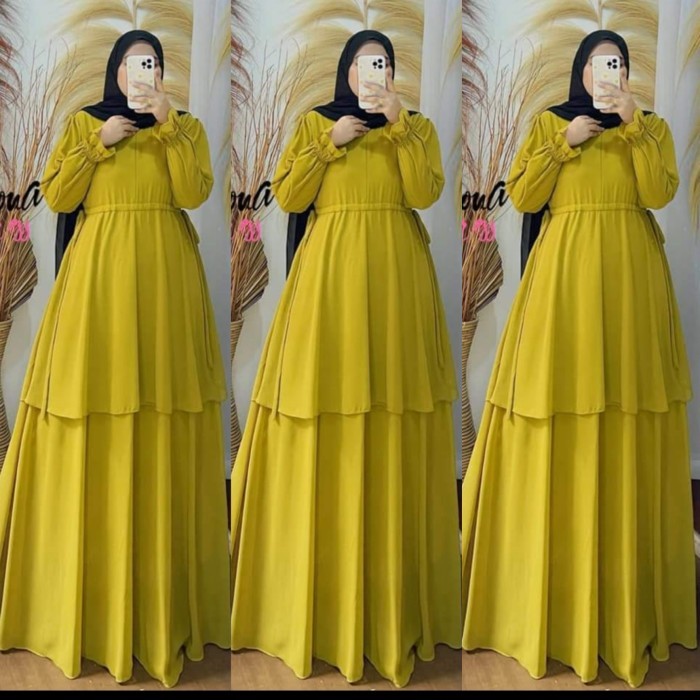 Murah Gamis Ceruty Babydoll Arrona Lemon