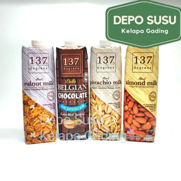 

TERLARIS TERLARIS TERLARIS 137 DEGREES 1L ALMOND MILK WALNUT PISTACHIO CHOCOLATE 1000ML SUSU ORGANIC