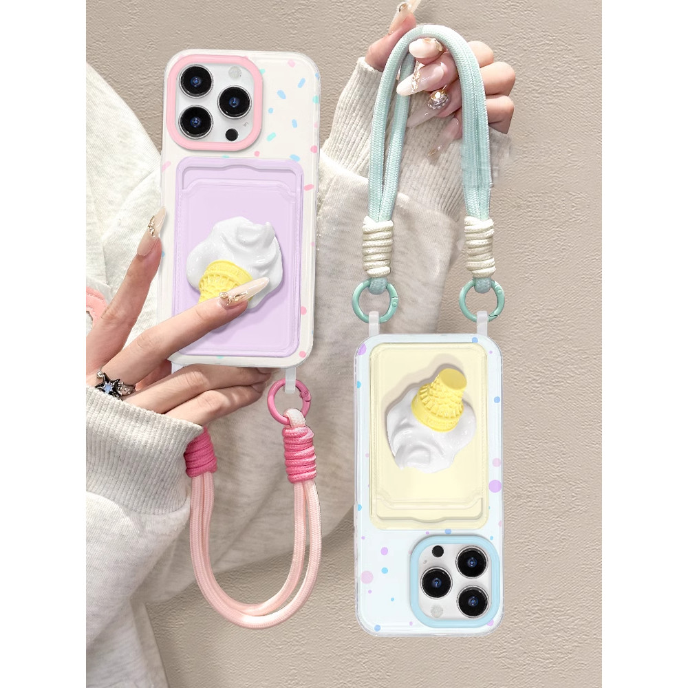 Warna Permen Es Krim Creative Tali Case Oppo 15T 5G C85 A3 A3x  14 14F C71 60 60X C61 A60 Reno 11F A