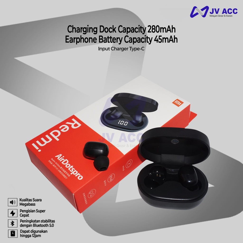 HEADSET BLUETOOTH EARPHONE AIRDOTSPRO MI / ALL TIPE HP
