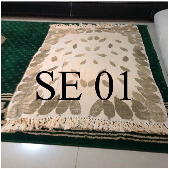 Sajadah Ecoprint Bahan Tenun Atbm Dengan Motif Daun