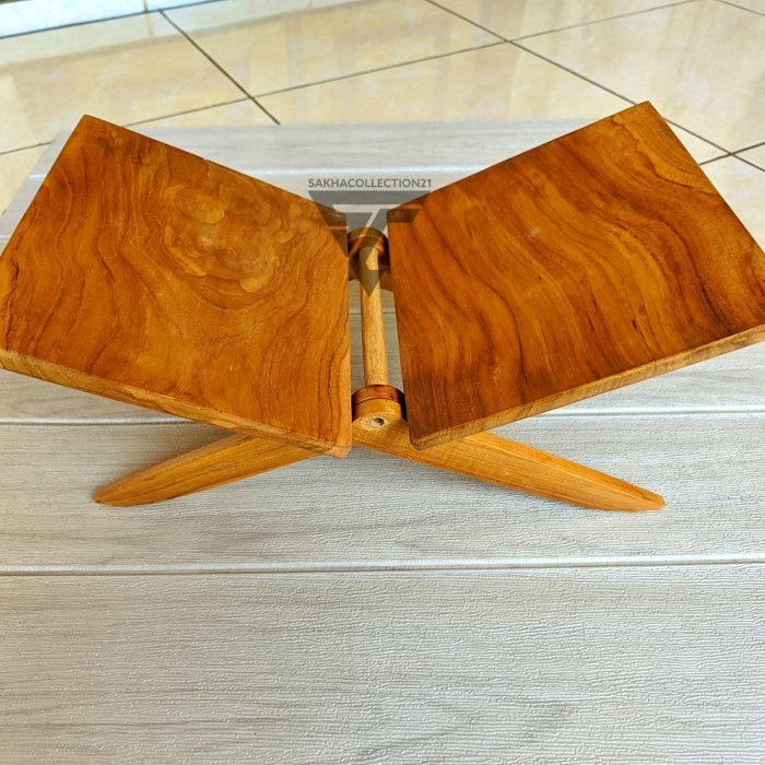 Grosir Rekal Meja Lipat Tatakan Ngaji Alqur'An Kayu Jati Ukir Besar