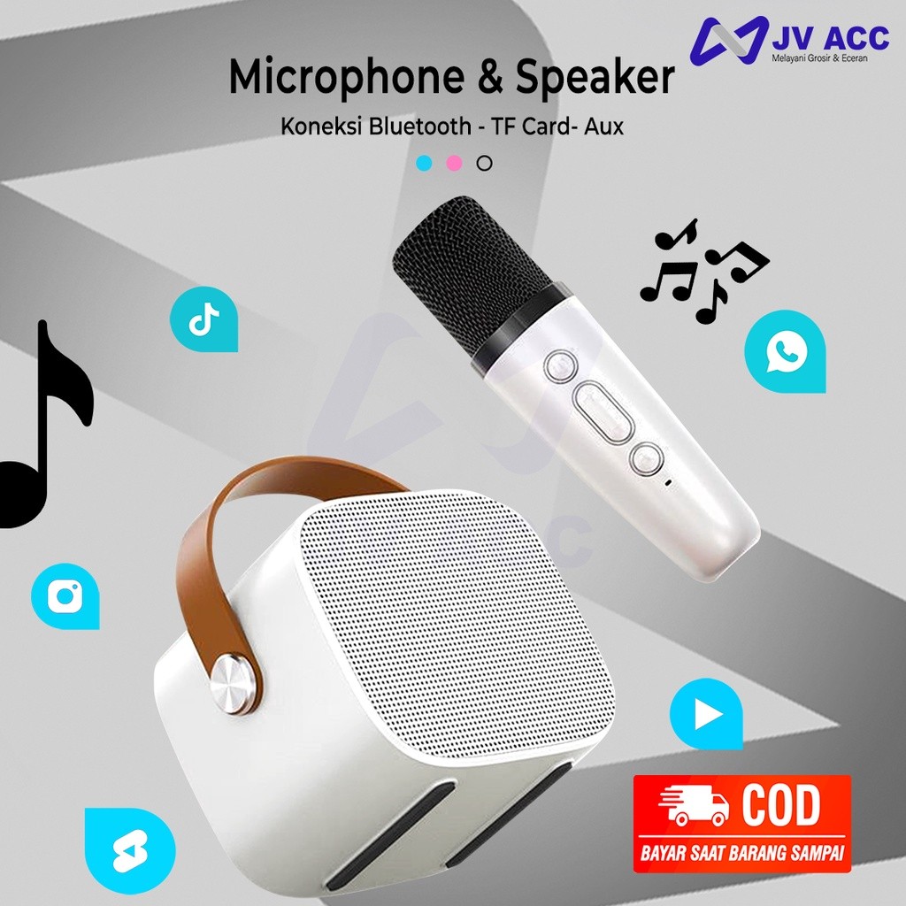 NVN-KTV1 SPEAKER BLUETOOTH MICROPHONE SET KARAOKE KTV WIRELESS PORTABLE MINI
