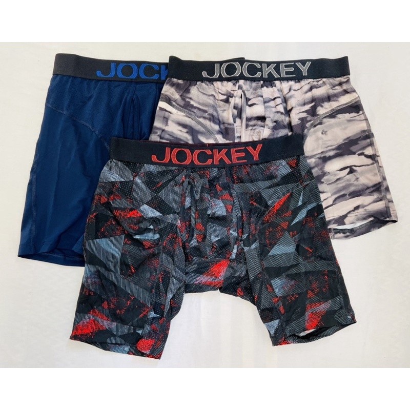 Kombo 3 pcs celana dalam boxer pria Jockey, bahan 90% poliester 10% spandeks, stretch 4 arah, beraga