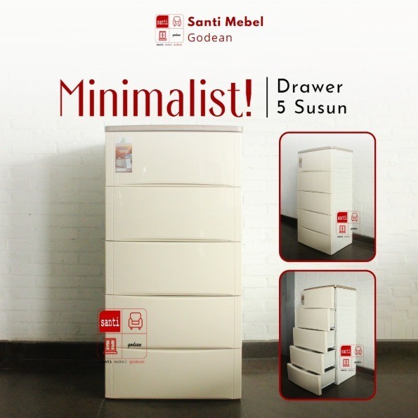 Lemari Plastik Laci / Drawer 5 Susun Olymplast Odc
