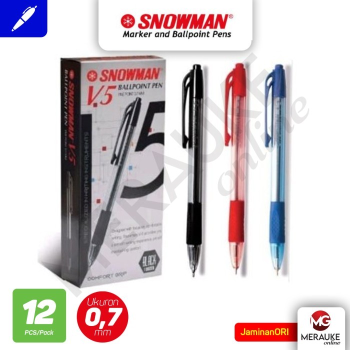 

Sale Ballpoint Snowman V-5 0.7 H/M/B 12 Pcs