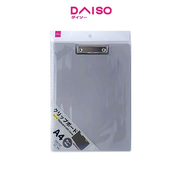 

Sale Daiso Clipboard With Cover -A4 - Gray-