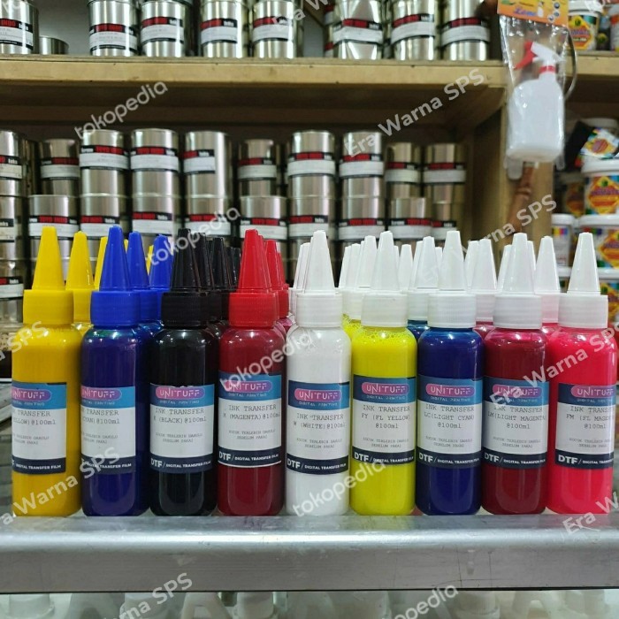 

Sale Tinta Dtf Unituff Ink Transfer Cmykw & Flourescent Best Quality