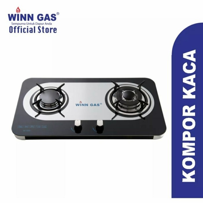 Kompor Gas 2 Tungku Winn Gas W888 / Kompor Gas Tanam Kaca Mewah
