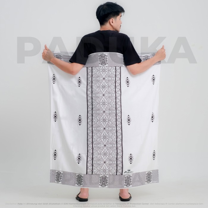 Sarung Sarung Tawon - [RAYON SUPER] Batik Paduka - Motif Printing Pria Dewasa - Tawon Putih tebal or