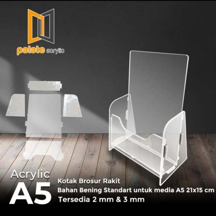 

Sale Akrilik Tempat Brosur A5 / Rak / Model Rakit - Bening