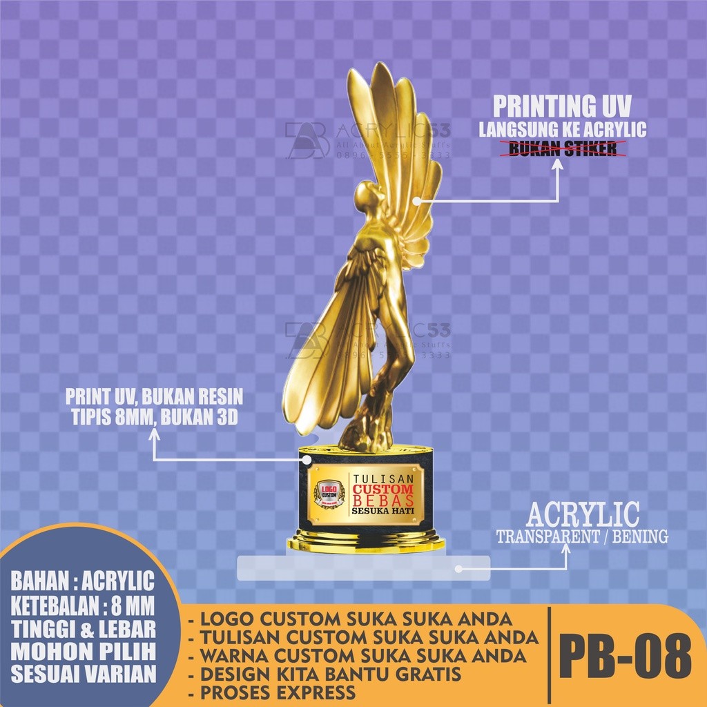 PIALA, PIALA CUSTOM, PIALA MURAH, PIALA ACRYLIC, PIALA AKRILIK, TROPHY, TROPHY CUSTOM, TROPHY MURAH,
