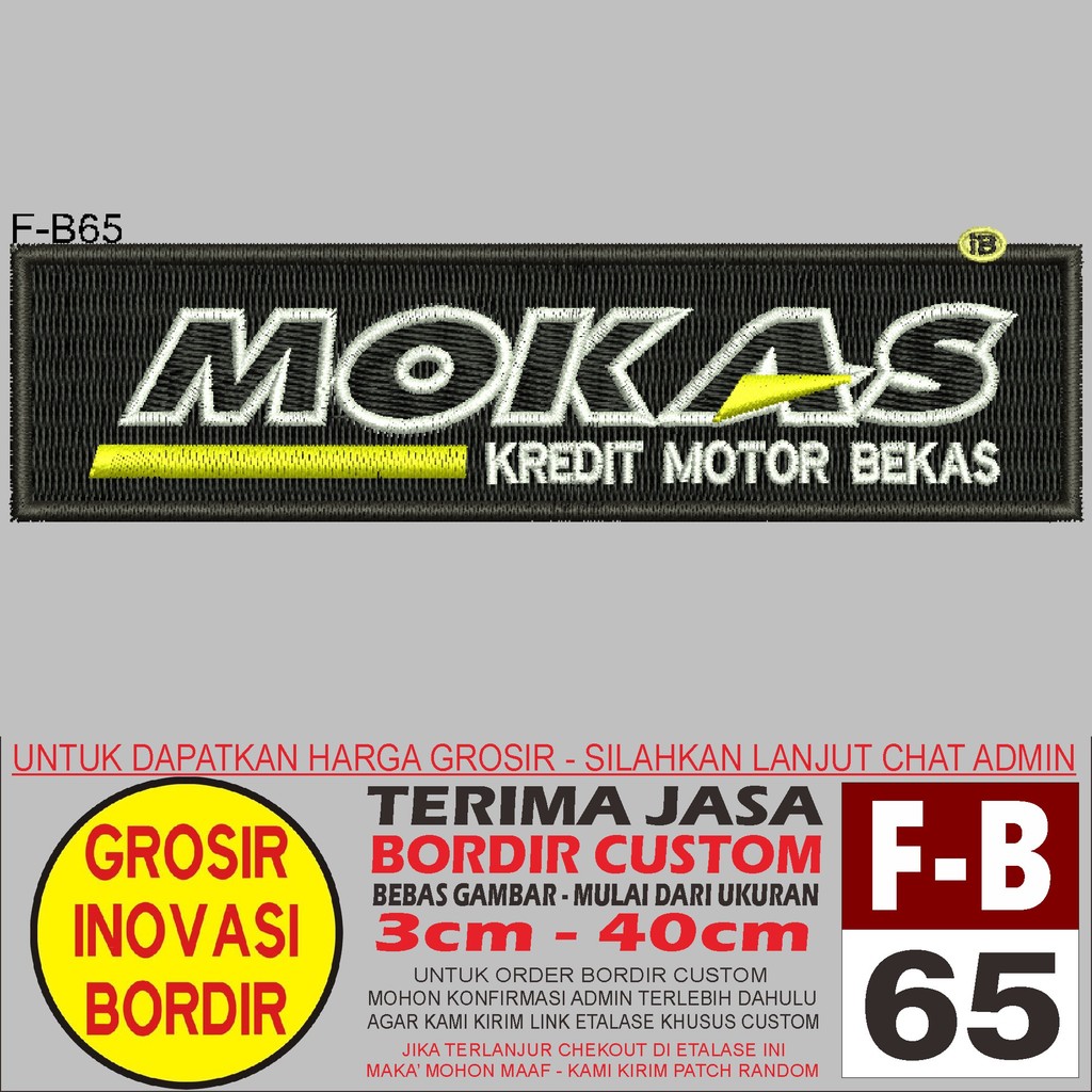 PATCH BORDIR LOGO F-B65 MOKAS KREDIT MOTOR BEKAS - GIB REVIEW/TESTIMONI
