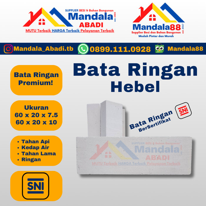 Termurah Bata Ringan Hebel 7.5Cm / 10Cm Hebel