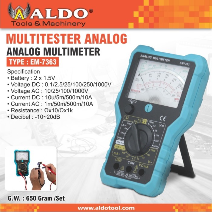 Multitester Analog / Multimeter / Avometer Em-7363 Aldo