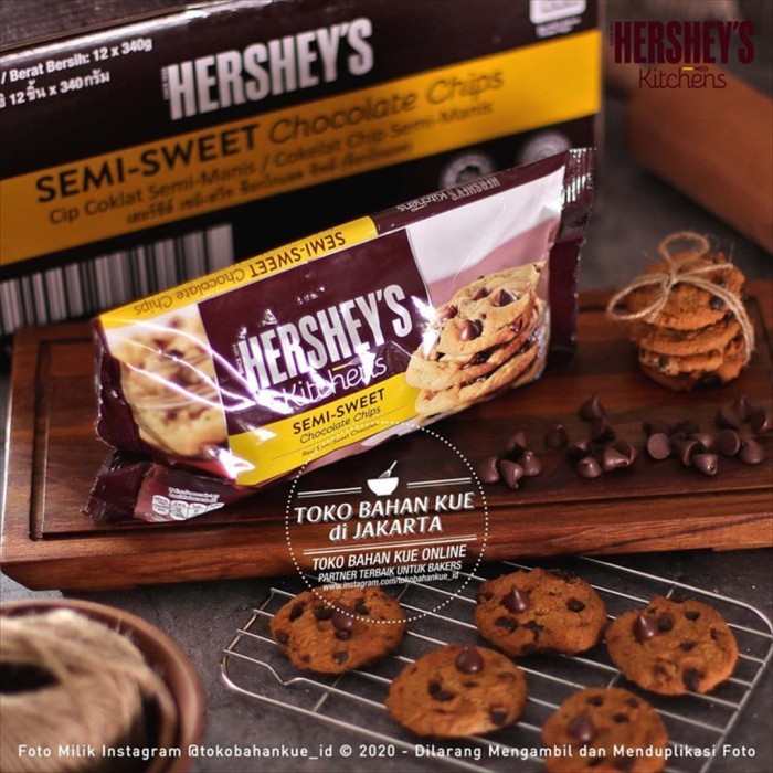 

Hershey Semi Sweet Chocolate Chips 340Gr Hershey'S Kitchen Baking Chip Best Seller