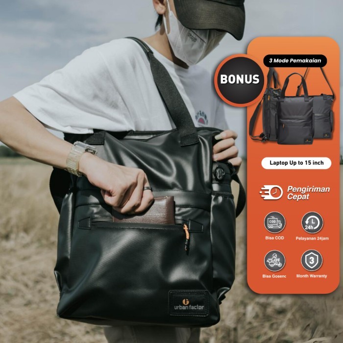 

TERLARIS TOTE BAG RANSEL BACKPACK URBAN FACTOR - FIRM TAS LAPTOP PRIA KASUAL MURAH!!! MURAH
