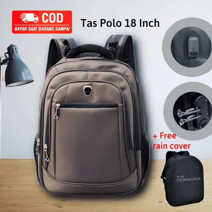 

TERLARIS POLOFOX ORIGINAL RANSEL 18 INCH BAHAN TEBAL KUALITAS TERJAMIN/ FREE RAIN COVER/ TAS MUDIK/