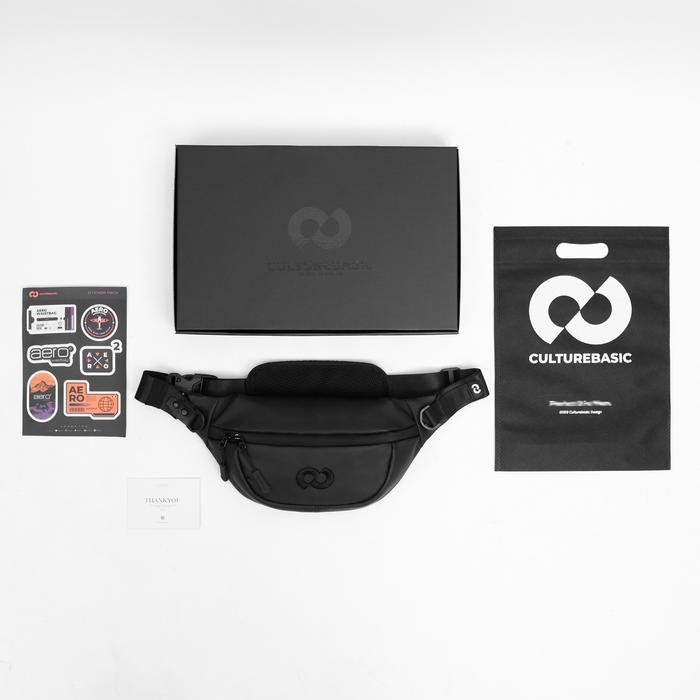 Terlaris Culture Basic Aero Waistbag Tas Selempang Pria Tas Pinggang Waterproof Hitam Polos