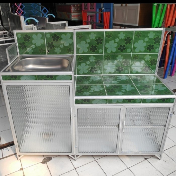 Rak Kompor Wastafel/Rak Cuci Piring Bunga Dalem Keramik